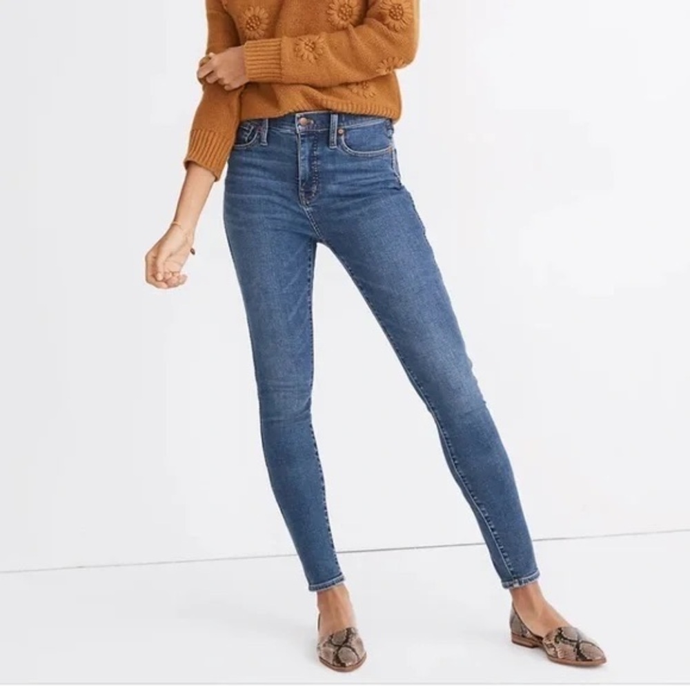 {Madewell} 10” High-Rise Skinny Wendover Wash Stretch Denim Jeans